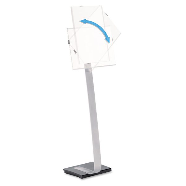 Info Sign Duo Floor Stand, Letter-Size Inserts, 15 x 46.5, Clear - Image 2