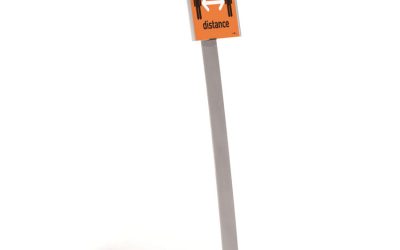 Info Sign Duo Floor Stand, Letter-Size Inserts, 15 x 46.5, Clear