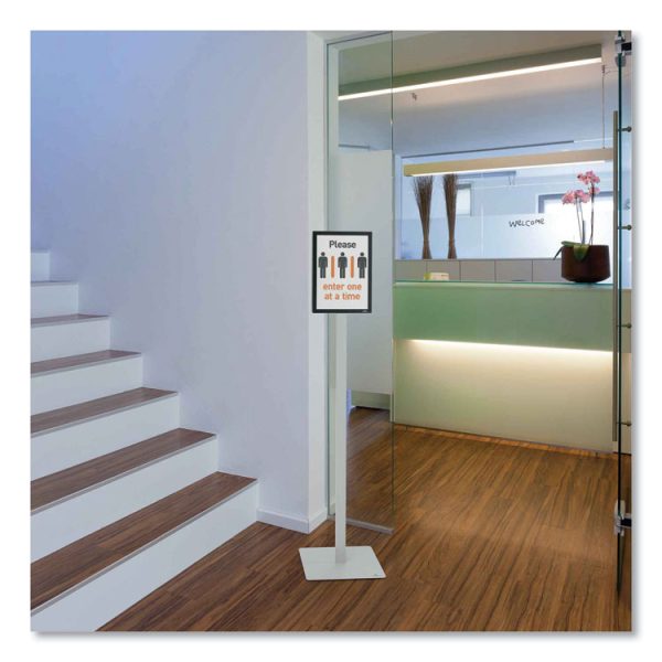 Info Stand Basic Floor Stand, 51.57" Tall, Black Stand, 8.5 x 11 Face - Image 3