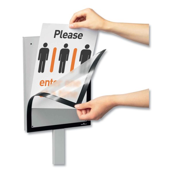 Info Stand Basic Floor Stand, 51.57" Tall, Black Stand, 8.5 x 11 Face - Image 4