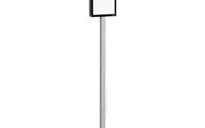 Info Stand Basic Floor Stand, 51.57″ Tall, Black Stand, 8.5 x 11 Face