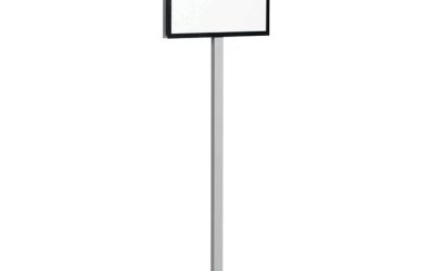 Info Basic Floor Stand, 55.31″ Tall, Black Stand, 11 x 17 Face