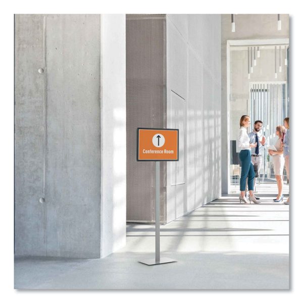 Info Basic Floor Stand, 55.31" Tall, Black Stand, 11 x 17 Face - Image 6