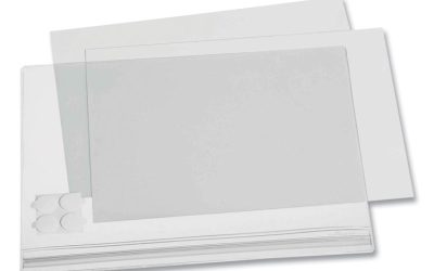 Self-Adhesive Water-Resistant Sign Holder, 8.5 x 11, Clear Frame, 5/Pack