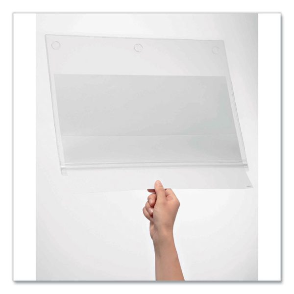 Self-Adhesive Water-Resistant Sign Holder, 11 x 17, Clear Frame, 5/Pack - Image 4