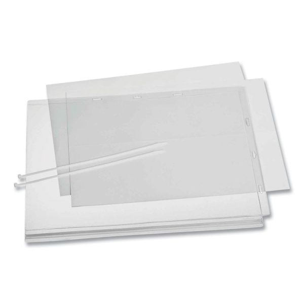 Water-Resistant Sign Holder Pockets with Cable Ties, 11 x 17, Clear Frame, 5/Pack - Image 2