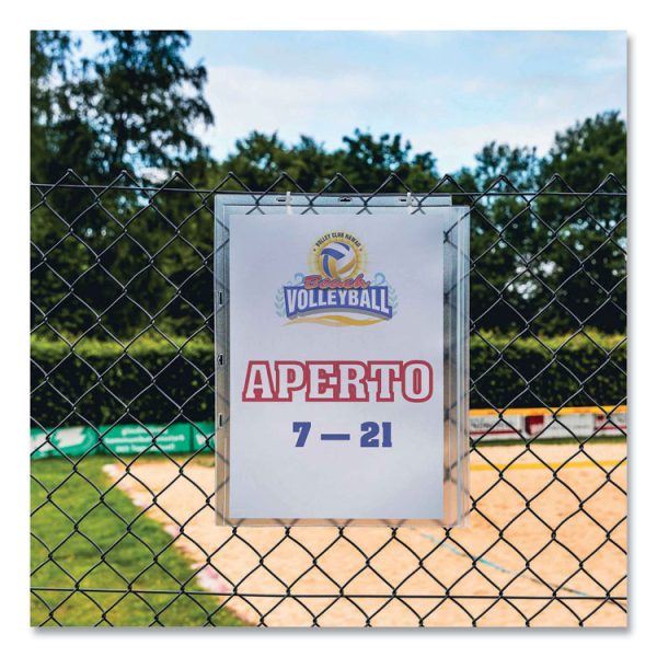 Water-Resistant Sign Holder Pockets with Cable Ties, 11 x 17, Clear Frame, 5/Pack - Image 3