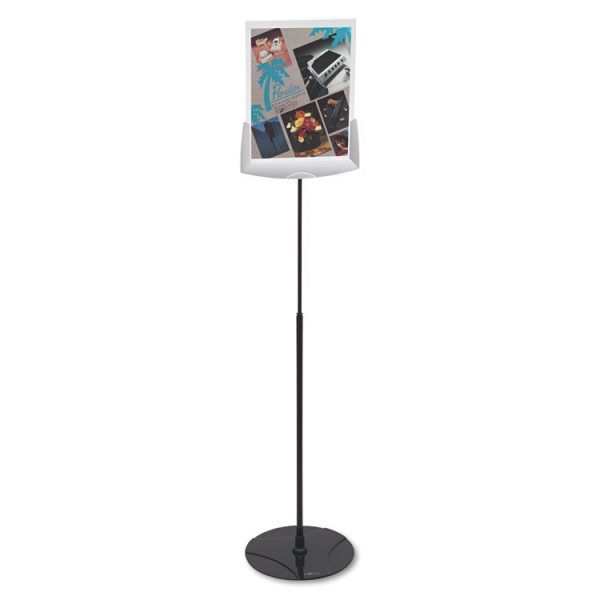 Sherpa Infobase Sign Stand, Acrylic/Metal, 40" to 60" High, Gray - Image 5