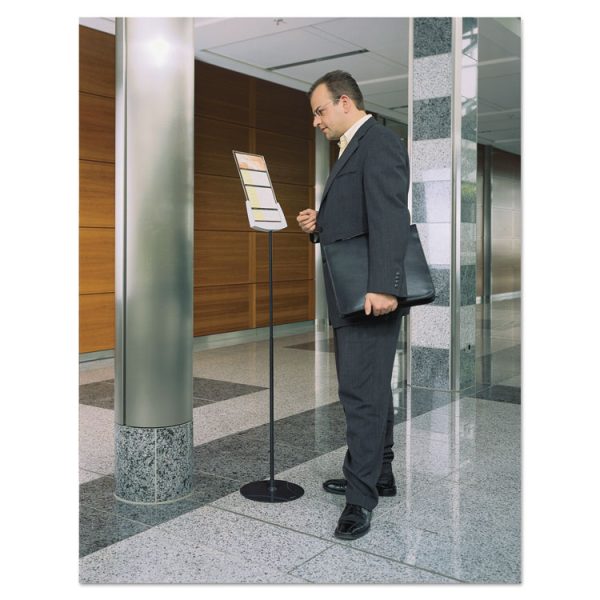 Sherpa Infobase Sign Stand, Acrylic/Metal, 40" to 60" High, Gray - Image 4