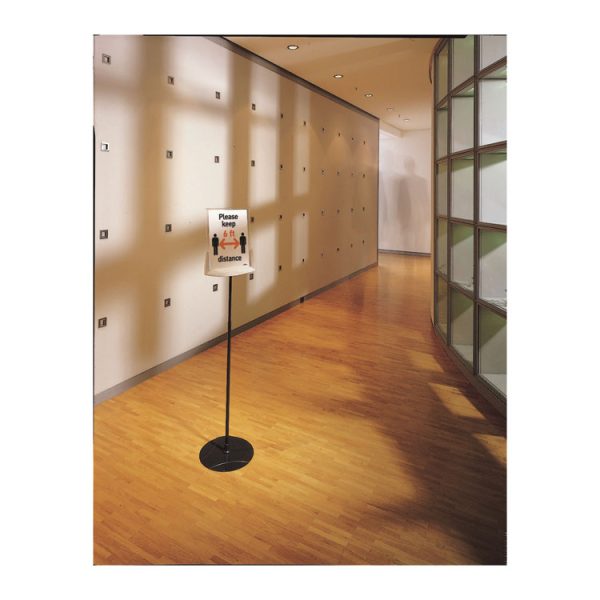 Sherpa Infobase Sign Stand, Acrylic/Metal, 40" to 60" High, Gray - Image 3
