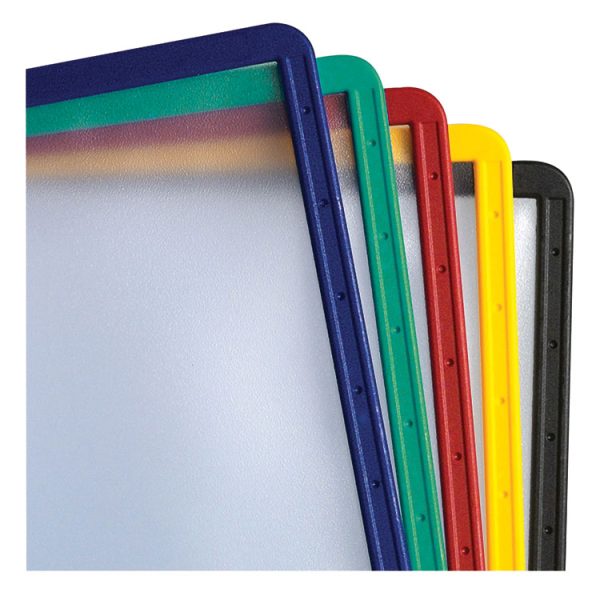 SHERPA Vario Replacement Panels, 1 Section, Clear Panel Assorted Color Borders, 5/Pack - Image 3