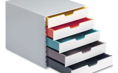 Desktop Document Sorter, 5 Sections, For File Size A4 to C4, 11 x 14 x 11.5, Assorted Colors