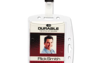 Id/security Card Holder Set, Vertical/horizontal, Clip, Clear, 25/pack