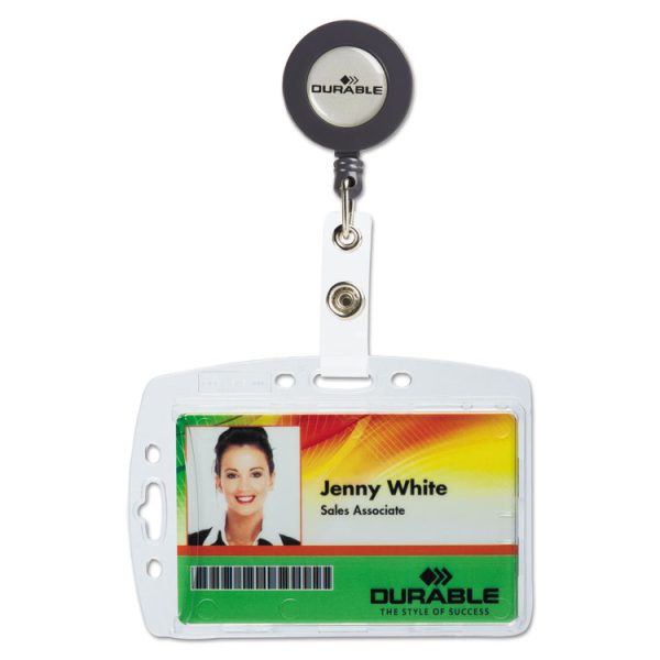 Id/security Card Holder Set, Vertical/horizontal, Reel, Clear, 10/pack - Image 2