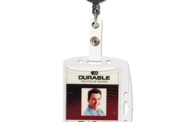 Id/security Card Holder Set, Vertical/horizontal, Reel, Clear, 10/pack