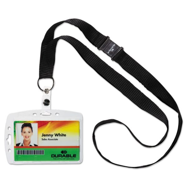 Id/security Card Holder Set, Vertical/horizontal, Lanyard, Clear, 10/pack - Image 2