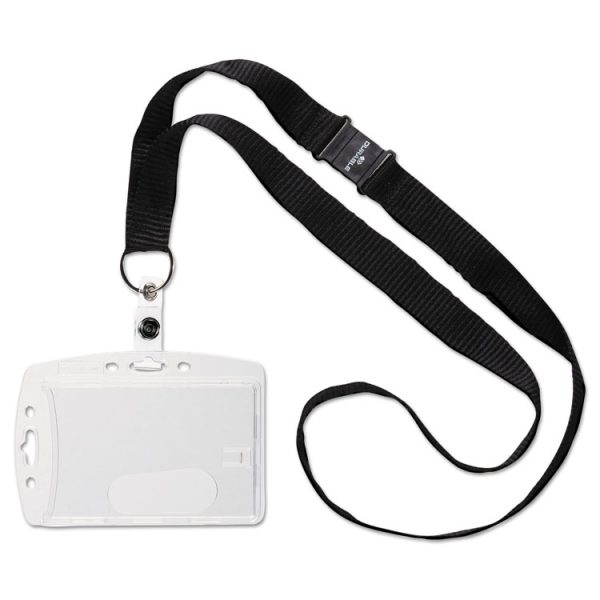 Id/security Card Holder Set, Vertical/horizontal, Lanyard, Clear, 10/pack - Image 3