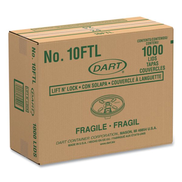 Lift N' Lock Plastic Hot Cup Lids, Fits 10 Oz Cups, White, 1,000/carton - Image 2