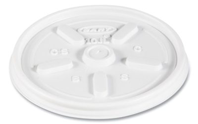 Vented Plastic Hot Cup Lids, 10 Oz Cups, White, 1,000/carton