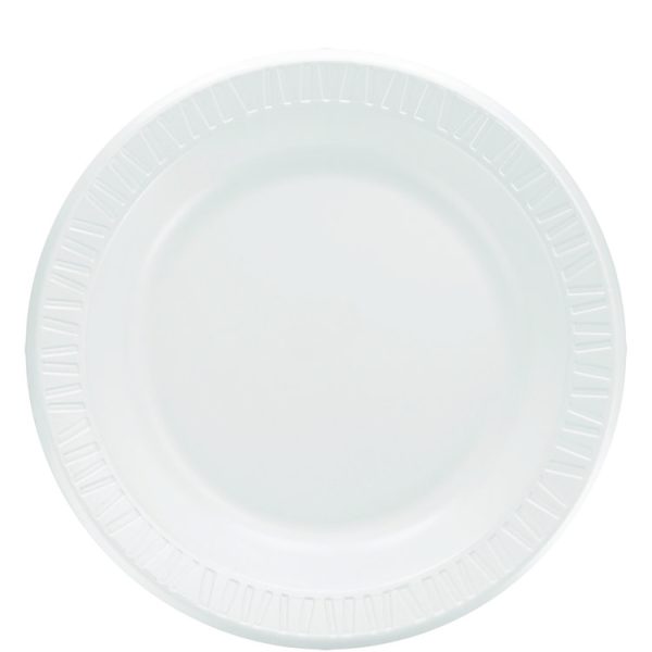 Quiet Classic Laminated Foam Dinnerware, Plate, 10" dia, White, 500/Carton - Image 2