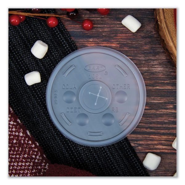 Plastic Cold Cup Lids, Fits 10 Oz Cups, Translucent, 100 Pack, 10 Packs/carton - Image 3