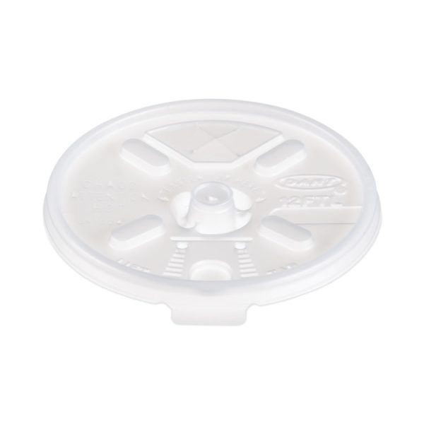 Lift N' Lock Plastic Hot Cup Lids, With Straw Slot, Fits 10 Oz To 14 Oz Cups, Translucent, 100/sleeve, 10 Sleeves/carton - Image 2