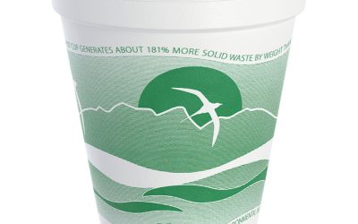 Horizon Hot/cold Foam Drinking Cups, 12 Oz, Green/white, 25/bag, 40 Bags/carton