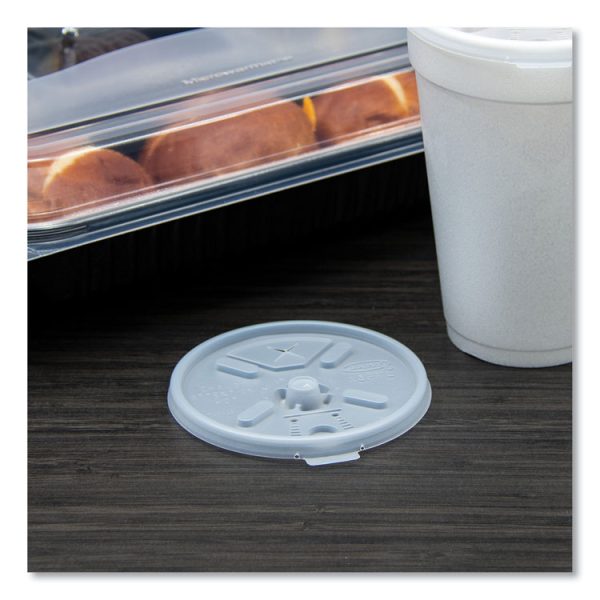 Lift N' Lock Plastic Hot Cup Lids, With Straw Slot, Fits 12 Oz To 24 Oz Cups, Translucent, 100/pack, 10 Packs/carton - Image 4