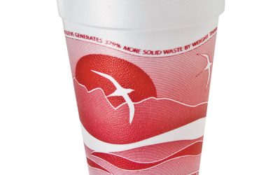 Horizon Hot/cold Foam Drinking Cups, 16 Oz, Printed, Cranberry/white, 25/bag, 40 Bags/carton