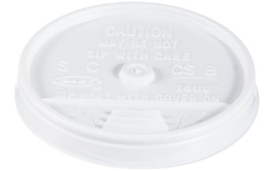 Plastic Lids, Fits 12 Oz To 24 Oz Hot/cold Foam Cups, Sip-Thru Lid, White, 100/pack, 10 Packs/carton