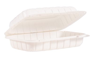 Hinged Lid Containers, Hoagie Container, 6.5 x 9 x 2.8, White, Plastic, 200/Carton
