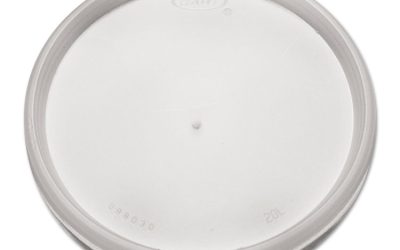 Plastic Lids for Foam Cups, Bowls and Containers, Flat, Vented, Fits 6-32 oz, Translucent, 100/Pack, 10 Packs/Carton