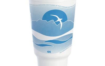 Horizon Hot/cold Foam Drinking Cups, 44 Oz, Ocean Blue/white, 15/bag, 20 Bags/carton