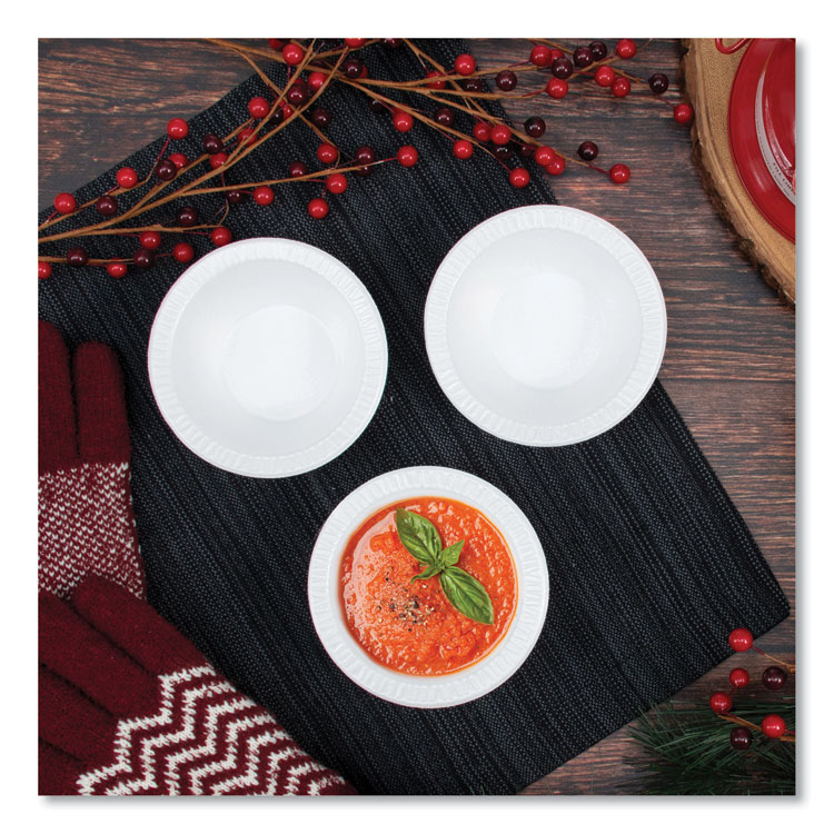 Non-Laminated Foam Dinnerware, Bowl, 5 oz, White, 125/Pack, 8 Packs/Carton - Image 4