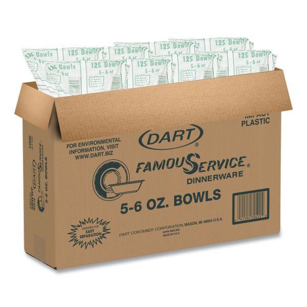 Plastic Bowls, 5 To 6 Oz, White, 125/pack, 8 Packs/carton - Image 7