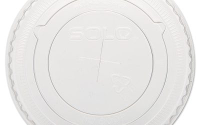 Straw-Slot Cold Cup Lids, Fits 10 Oz Cups, Clear, 100 Pack, 25 Packs/carton