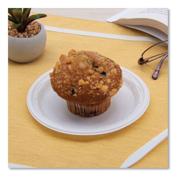 Famous Service Plastic Dinnerware, Plate, 6" Dia, White, 125/pack, 8 Packs/carton - Image 5