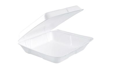 Foam Hinged Lid Containers, 7.5 x 8 x 2.2, White, 200/Carton