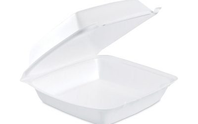 Insulated Foam Hinged Lid Containers, 1-Compartment, 7.9 x 8.4 x 3.3, White, 200/Pack, 2 Packs/Carton