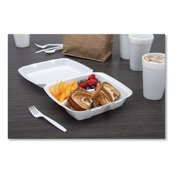 Foam Hinged Lid Containers, 3-Compartment, 8.38 X 7.78 X 3.25, 200/carton - Image 5