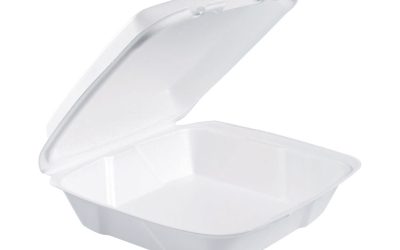 Foam Hinged Lid Containers, 9 X 9 X 3, White, 200/carton