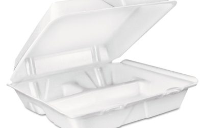 Foam Hinged Lid Container, 3-Compartment, 8 Oz, 9 X 9.4 X 3, White, 200/carton