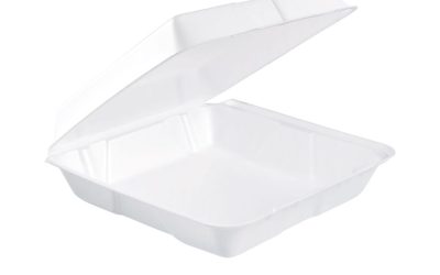 Foam Hinged Lid Containers, 9.25 X 9.5 X 3, 200/carton
