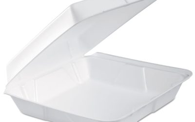 Foam Hinged Lid Container, Performer Perforated Lid, 9.3 X 9.5 X 3, White, 100/bag, 2 Bag/carton
