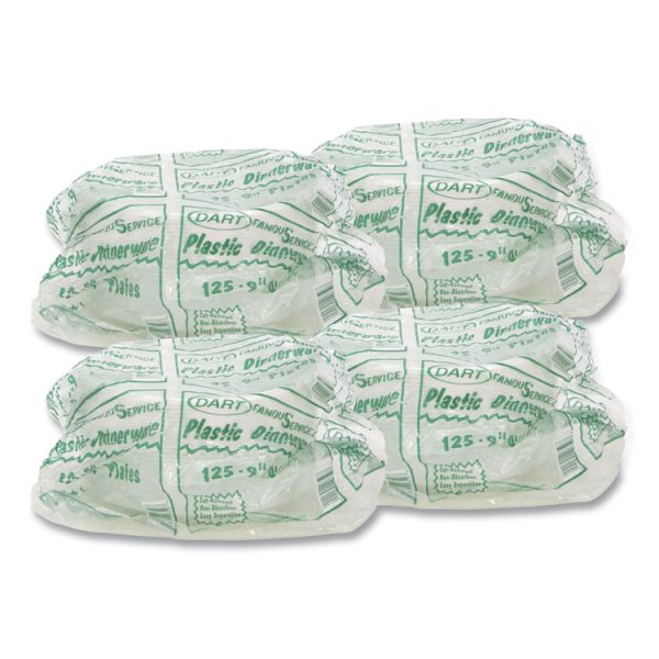 Famous Service Plastic Dinnerware, Plate, 9", White, 125/pack, 4 Packs/carton - Image 3