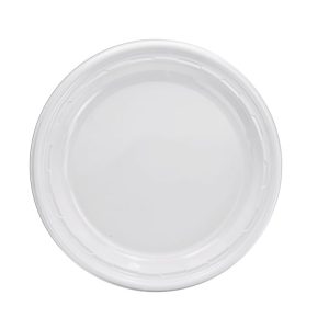 Famous Service Plastic Dinnerware, Plate, 9", White, 125/pack, 4 Packs/carton