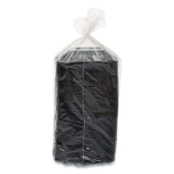 PresentaBowls Pro Black Square Bowls, 24 oz, 8.5 x 8.5 x 1.8, Plastic, 63/Bag, 4 Bags/Carton - Image 2