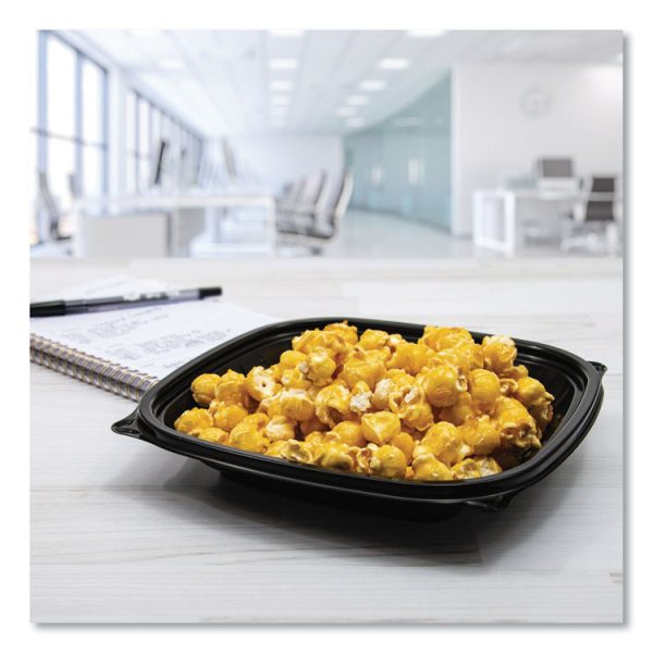 PresentaBowls Pro Black Square Bowls, 24 oz, 8.5 x 8.5 x 1.8, Plastic, 63/Bag, 4 Bags/Carton - Image 5