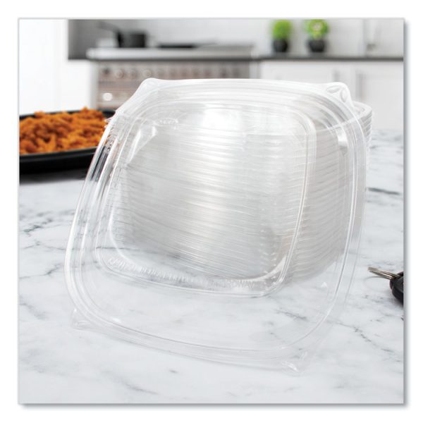 PresentaBowls Pro Clear Square Lids for 24-32 oz Bowls, 8.5 x 8.5 x 0.5, Clear, Plastic, 63/Bag, 4 Bags/Carton - Image 3