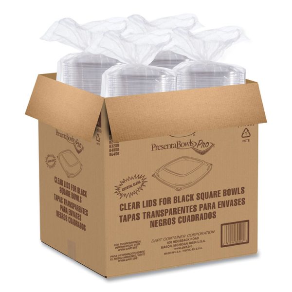 PresentaBowls Pro Clear Square Lids for 24-32 oz Bowls, 8.5 x 8.5 x 0.5, Clear, Plastic, 63/Bag, 4 Bags/Carton - Image 5